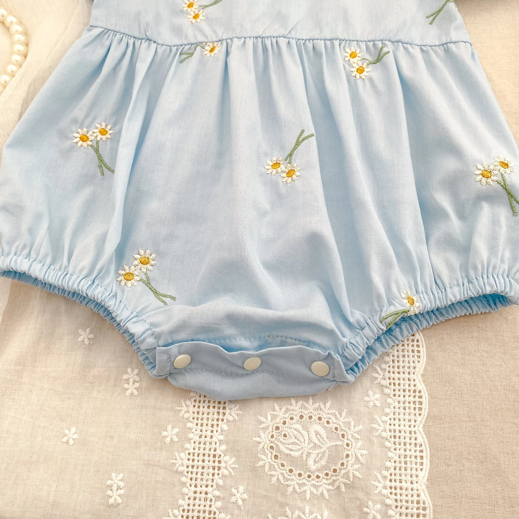 Embroidered Sunflower Romper