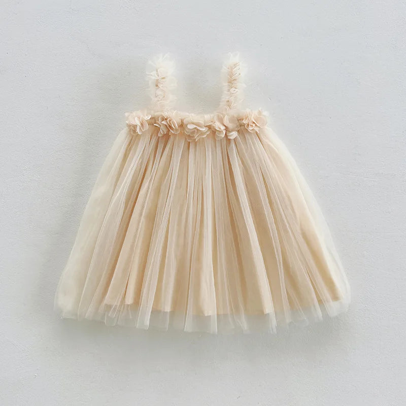 3D Flower Mesh Dress