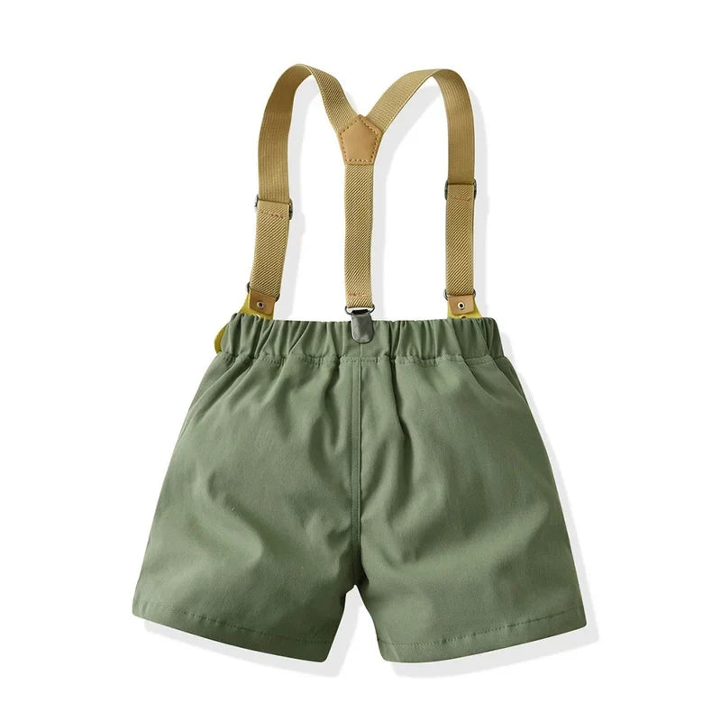 Short Sleeve Bow Tie Suspender Set