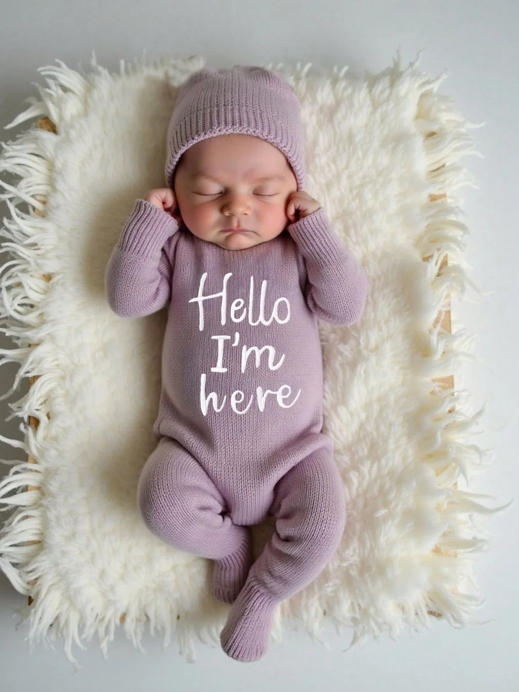 Newborn Hello Long Sleeve Knit Set