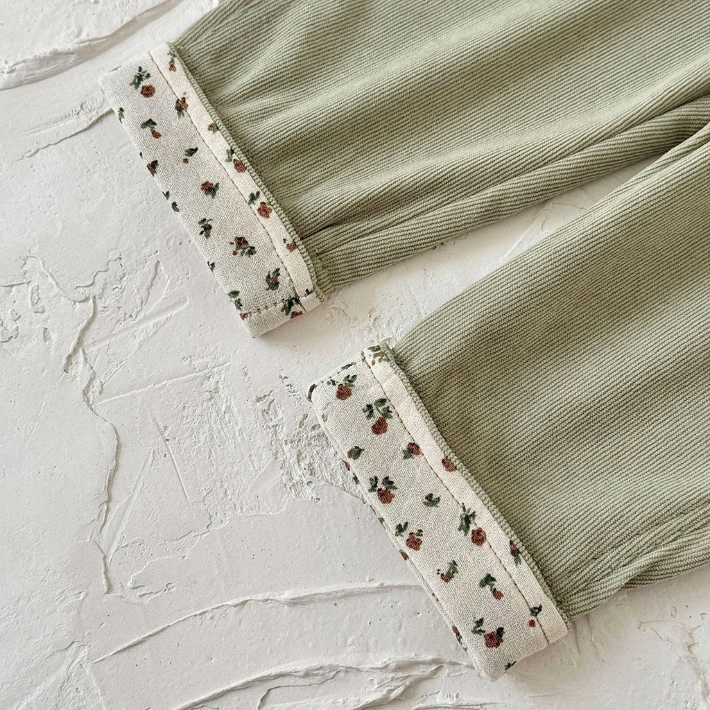 Floral Cuff Overall Jumpsuit