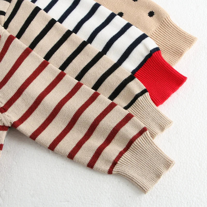 Stripe Cotton Pullover Sweater