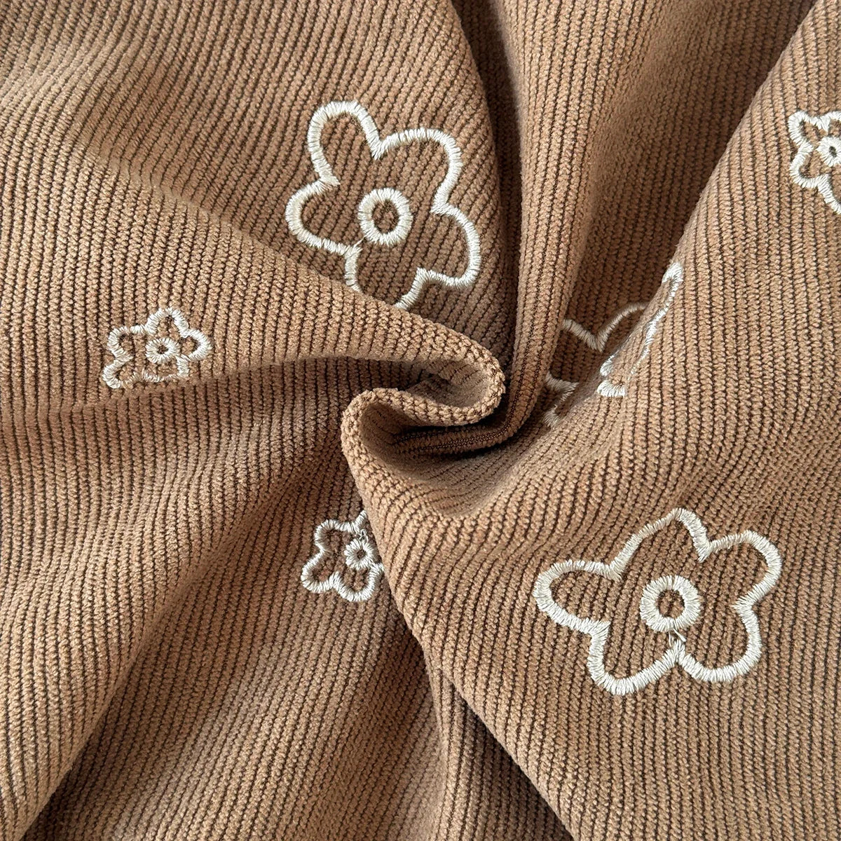 Flower Embroidered Pocket Dress
