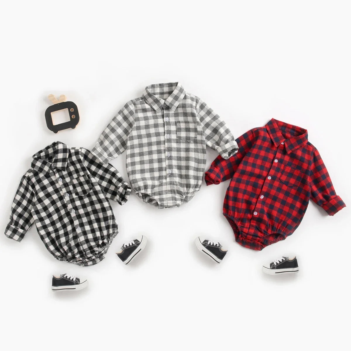 Button Up Plaid Bodysuit