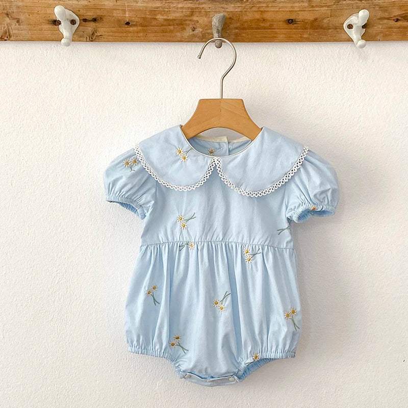 Embroidered Sunflower Romper