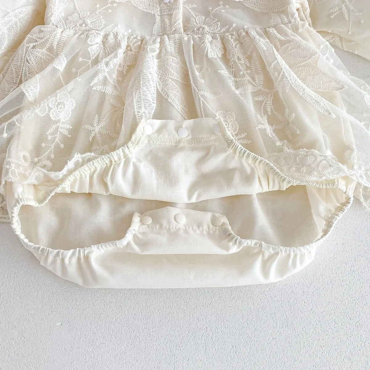 Lace Button up Romper Dress