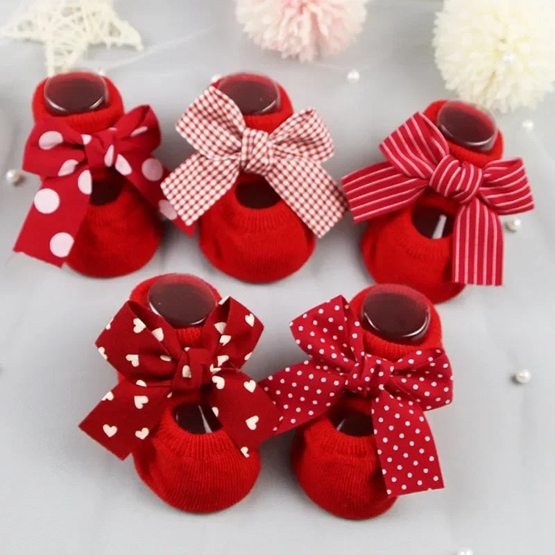 Anti Slip Bowtie Cotton Socks