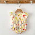 Heart Print Fly Sleeve Romper