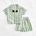 Mint Striped Linen Set