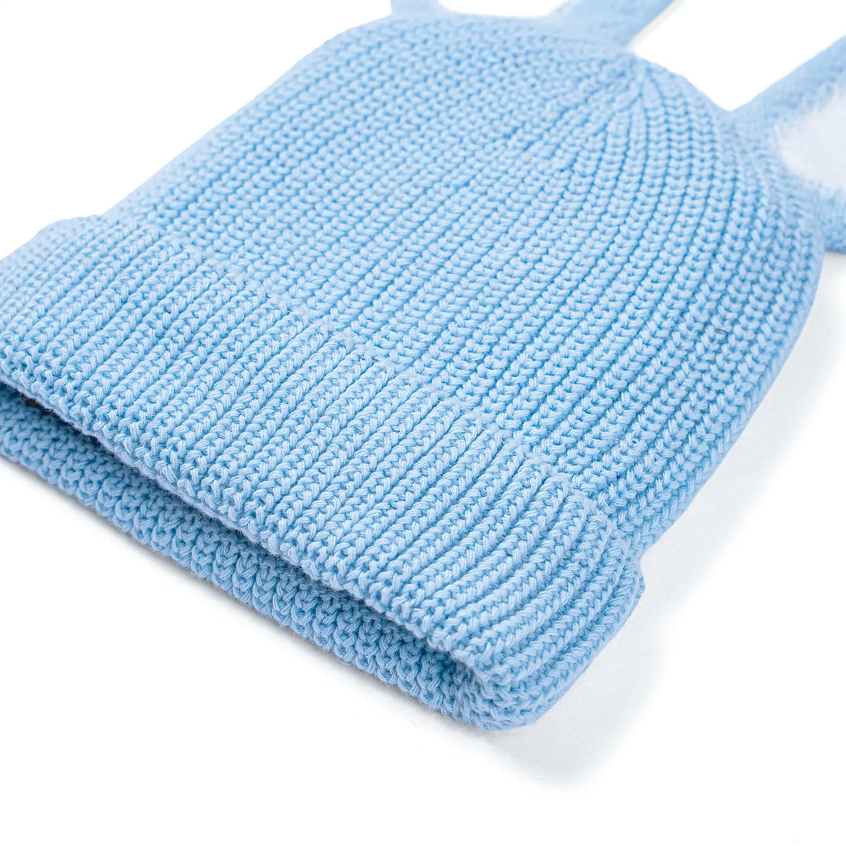 Bunny Ear Knit Beanie in Baby Blue