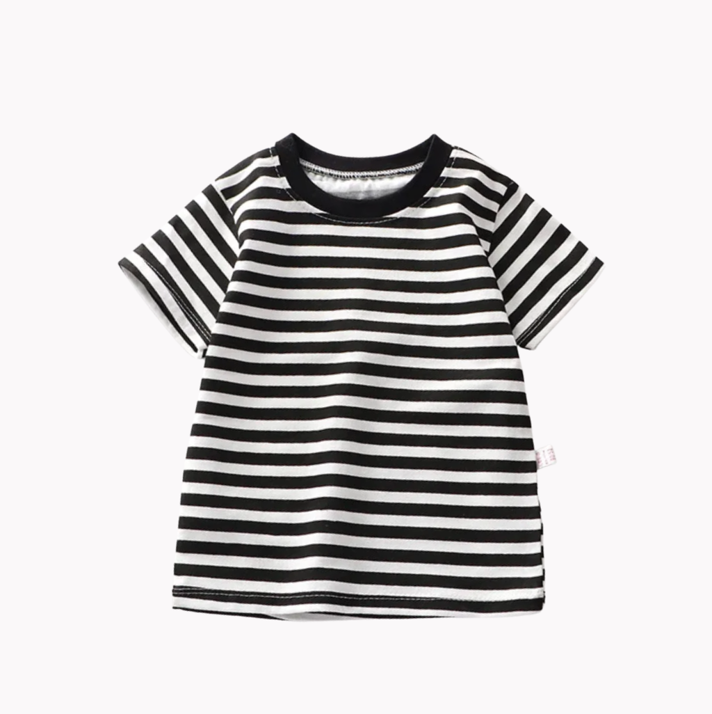 Stripe Basic Cotton T Shirt