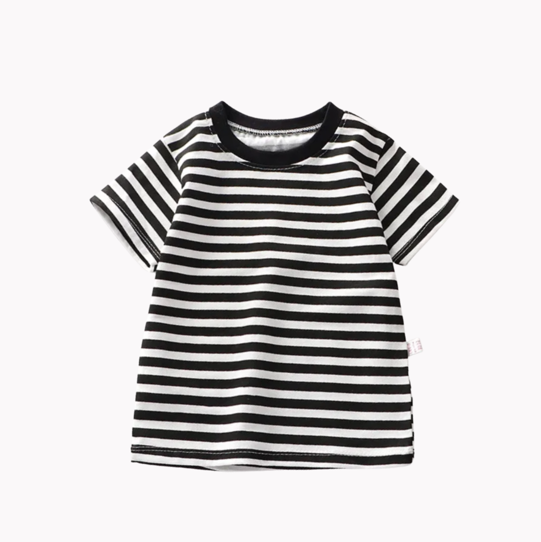 Stripe Basic Cotton T Shirt
