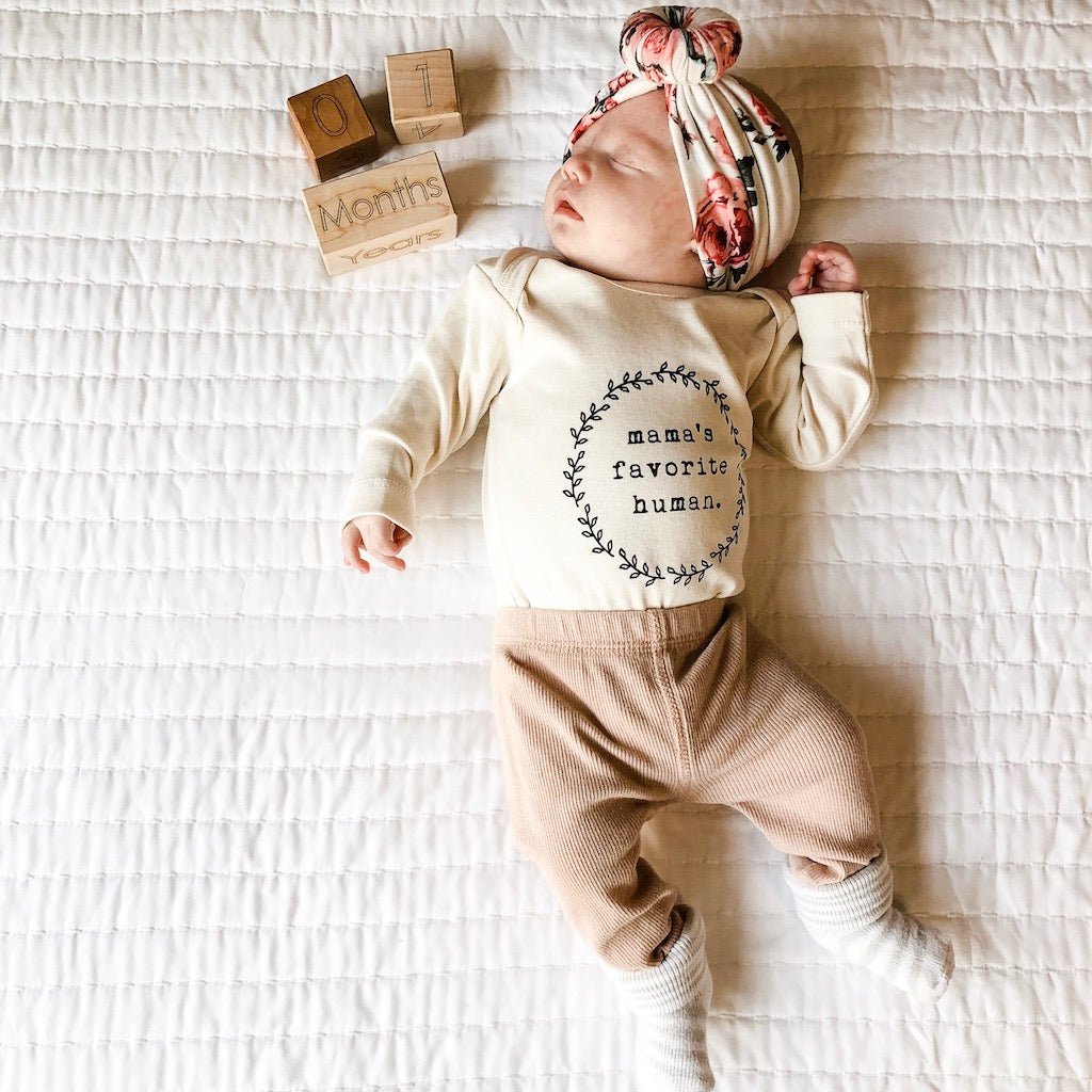 Mama's Favorite Human Organic Bodysuit Long Sleeve