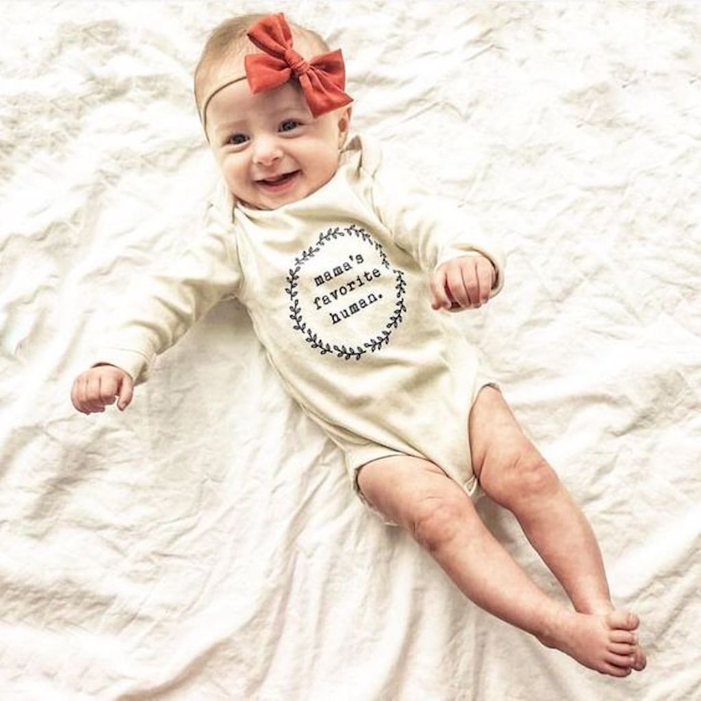 Mama's Favorite Human Organic Bodysuit Long Sleeve