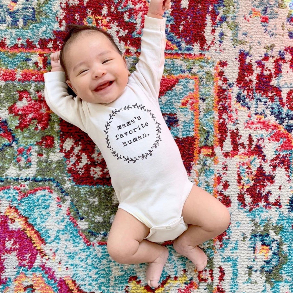 Mama's Favorite Human Organic Bodysuit Long Sleeve