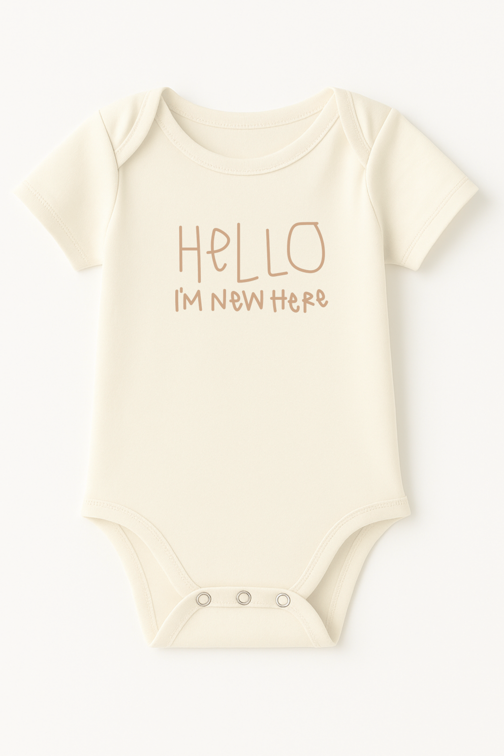 Hello I'm New Here Clay Organic Cotton Baby Bodysuit Short Sleeve