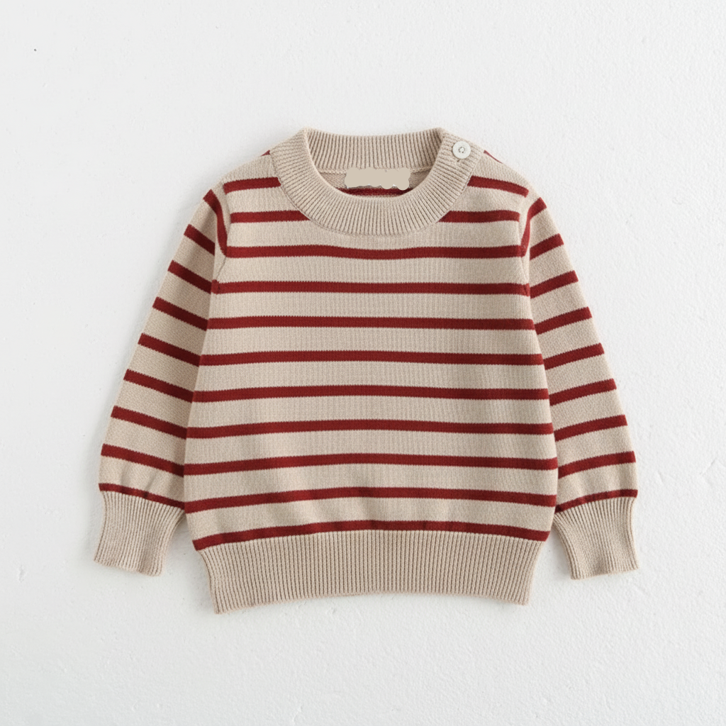 Stripe Cotton Pullover Sweater