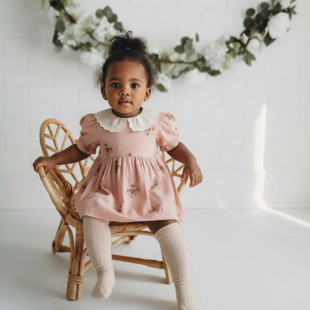 Lace Collar Flower Dress